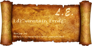 Lövenstein Ernő névjegykártya